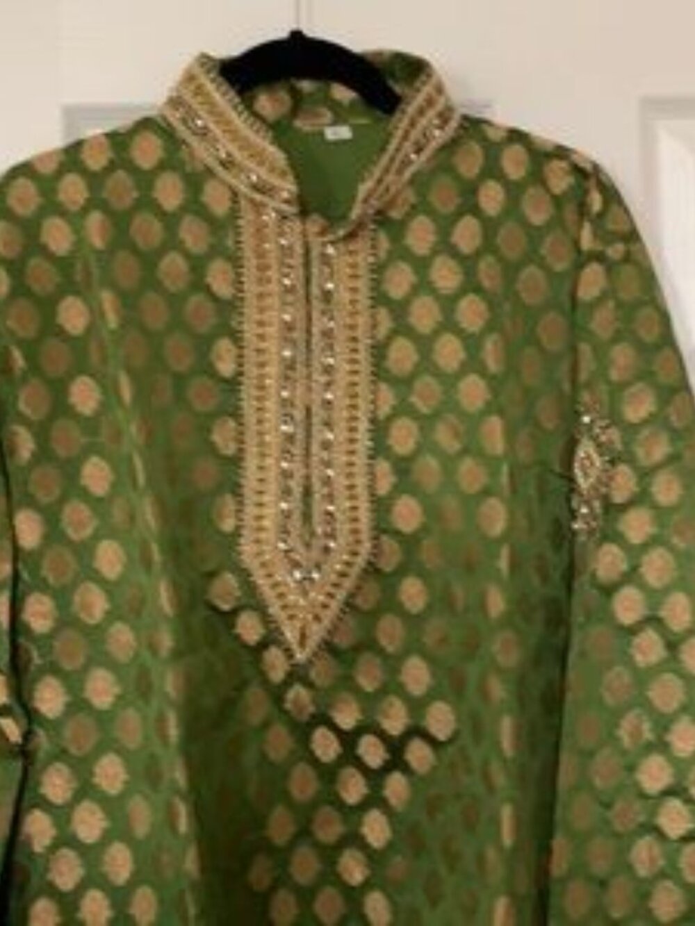 Men’s Grand Designer Sherwani Kurta pyjama Dupatta and shoe size XL - Picture 4 of 16